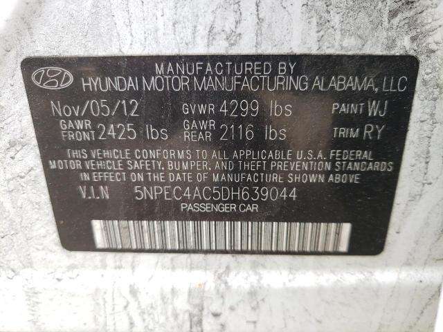Photo 10 from auction – 2013 HYUNDAI SONATA SE with VIN 5NPEC4AC5DH639044