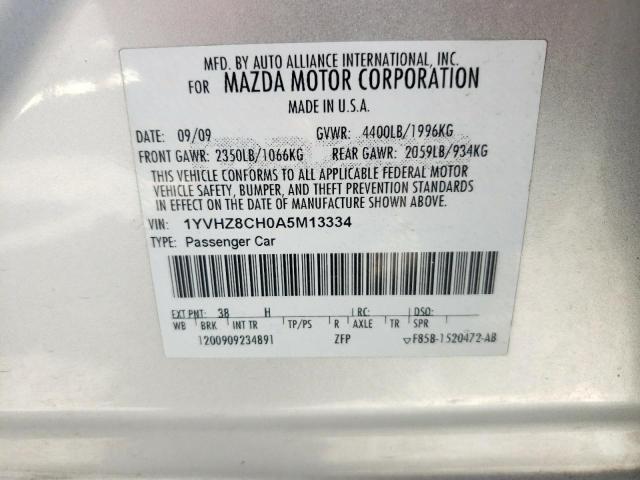 Photo 10 from auction – 2010 MAZDA 6 I with VIN 1YVHZ8CH0A5M13334