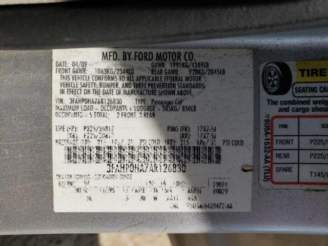 Photo 10 from auction – 2010 FORD FUSION SE with VIN 3FAHP0HA7AR126830