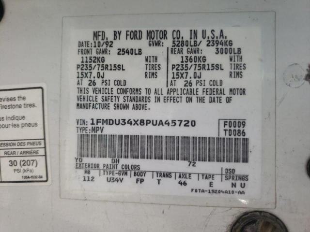 Photo 10 from auction – 1993 FORD EXPLORER with VIN 1FMDU34X8PUA45720