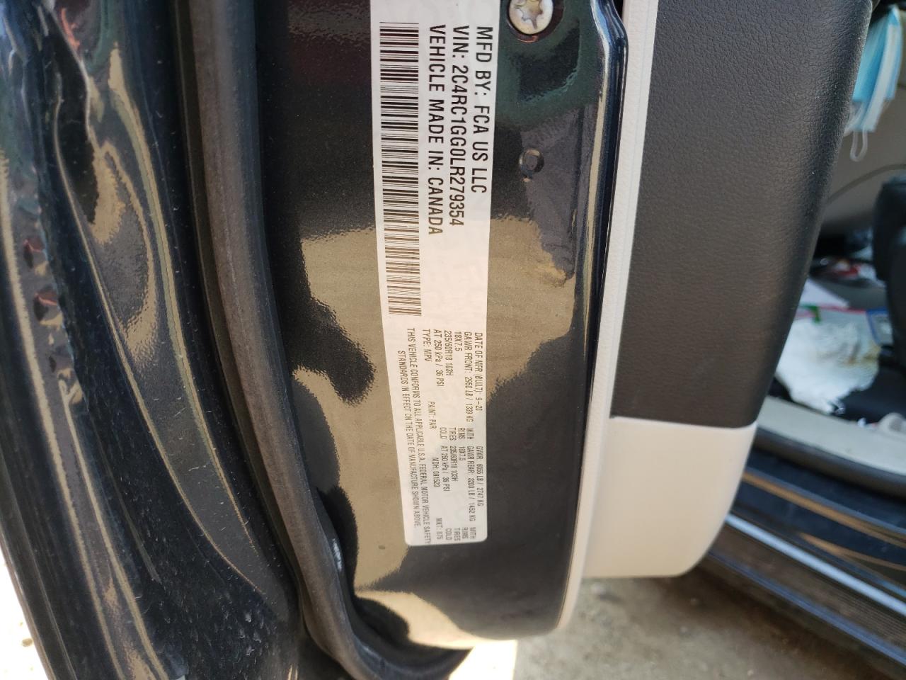Foto 10 de la subasta – 2020 CHRYSLER PACIFICA L con VIN 2C4RC1GG0LR279354