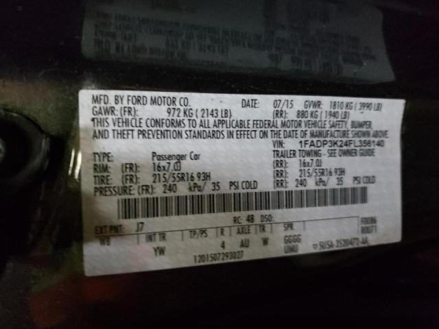 Photo 10 from auction – 2015 FORD FOCUS SE with VIN 1FADP3K24FL356140