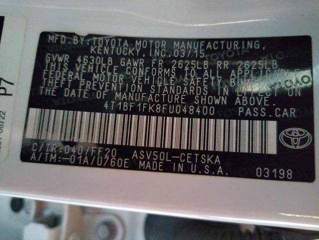 Photo 10 from auction – 2015 TOYOTA CAMRY LE with VIN 4T1BF1FK8FU048400