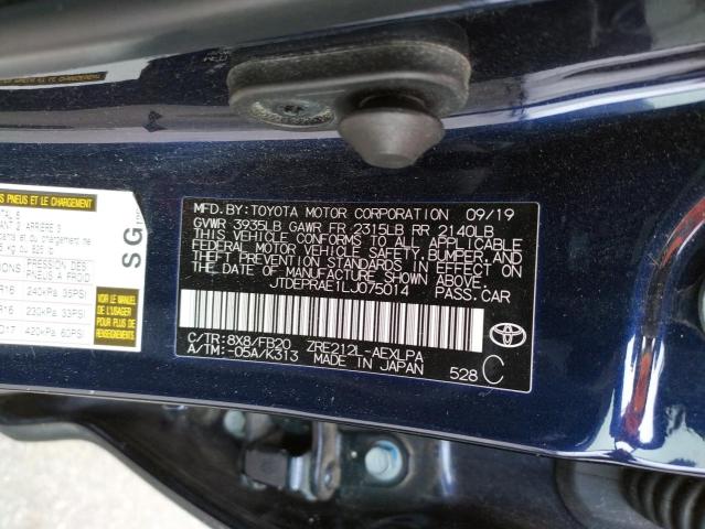 Photo 10 from auction – 2020 TOYOTA COROLLA LE with VIN JTDEPRAE1LJ075014