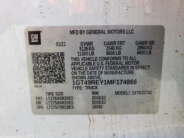 Photo 10 from auction – 2021 GMC SIERRA K25 with VIN 1GT49REY1MF174866