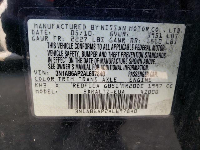 Photo 10 from auction – 2010 NISSAN SENTRA 2.0 with VIN 3N1AB6AP2AL697840