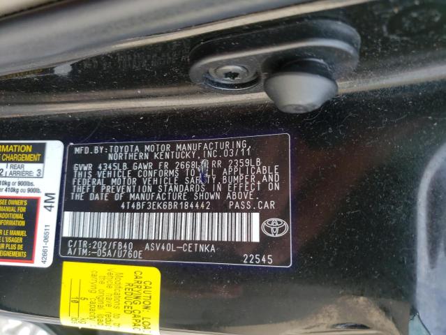 Photo 10 from auction – 2011 TOYOTA CAMRY BASE with VIN 4T4BF3EK6BR184442