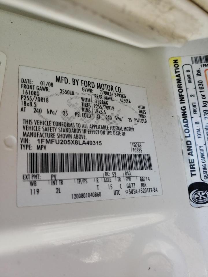 Photo 10 from auction – 2008 FORD EXPEDITION with VIN 1FMFU205X8LA49315