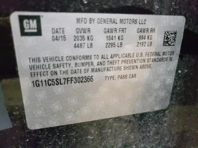 Photo 10 from auction – 2015 CHEVROLET MALIBU 1LT with VIN 1G11C5SL7FF302366