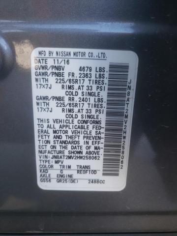Photo 10 from auction – 2017 NISSAN ROGUE S with VIN JN8AT2MV2HW258062