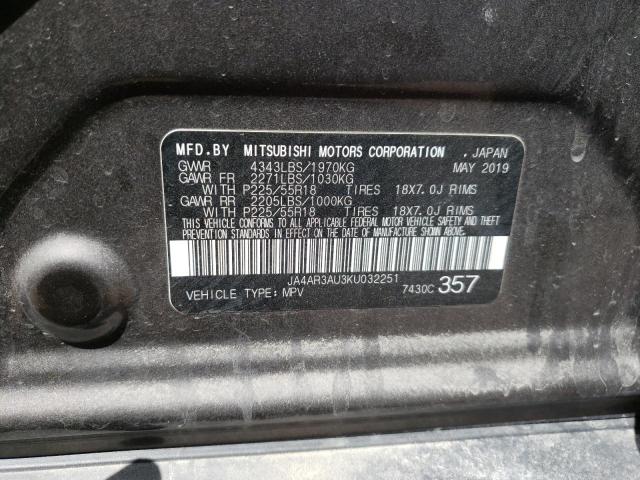 Photo 10 from auction – 2019 MITSUBISHI OUTLANDER with VIN JA4AR3AU3KU032251