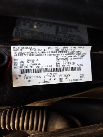 Photo 10 from auction – 2013 FORD FOCUS SE with VIN 1FADP3F22DL314931