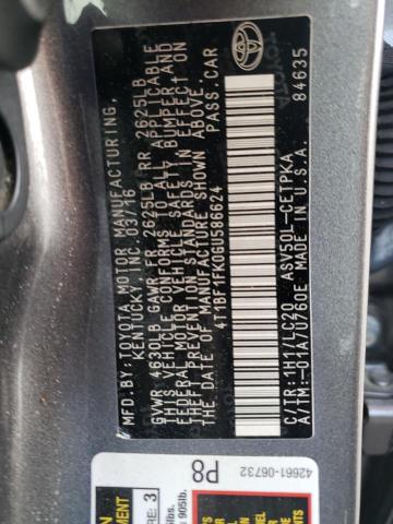 Photo 10 from auction – 2016 TOYOTA CAMRY LE with VIN 4T1BF1FK0GU586624