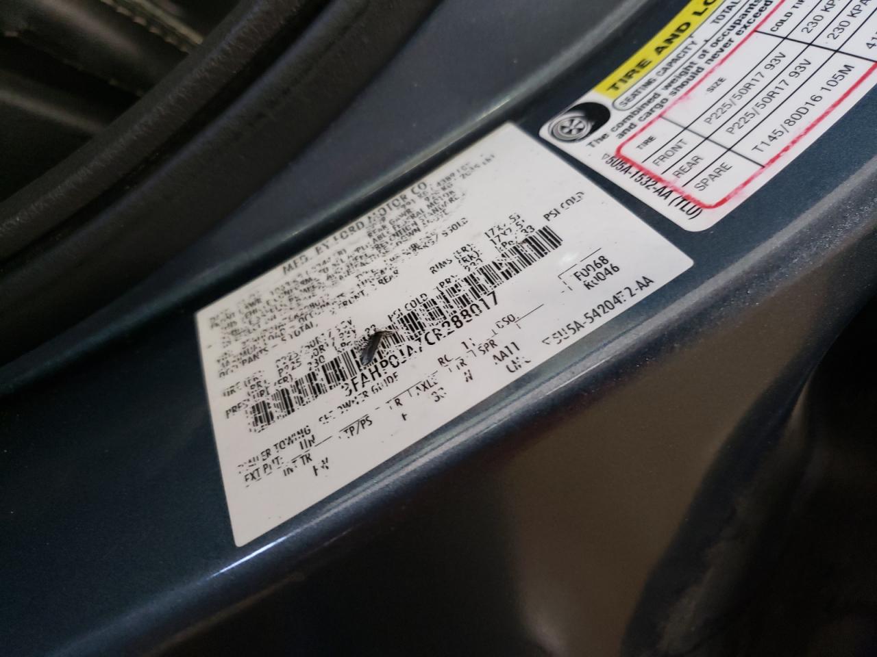 Photo 10 from auction – 2012 FORD FUSION SEL with VIN 3FAHP0JA7CR288017