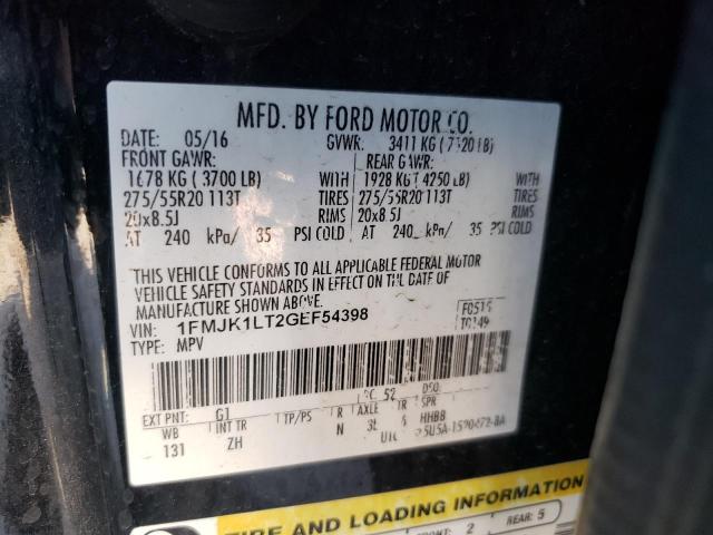 Photo 10 from auction – 2016 FORD EXPEDITION with VIN 1FMJK1LT2GEF54398