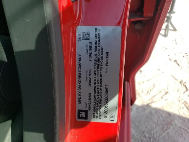 Photo 10 from auction – 2014 CHEVROLET SPARK 1LT with VIN KL8CD6S90EC565413