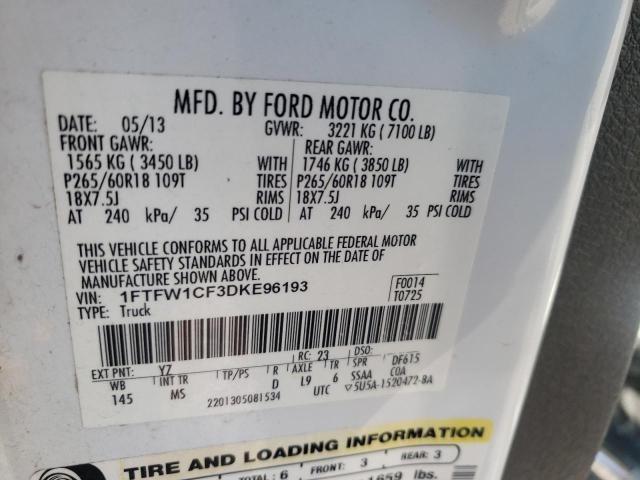 Photo 10 from auction – 2013 FORD F150 SUPER with VIN 1FTFW1CF3DKE96193
