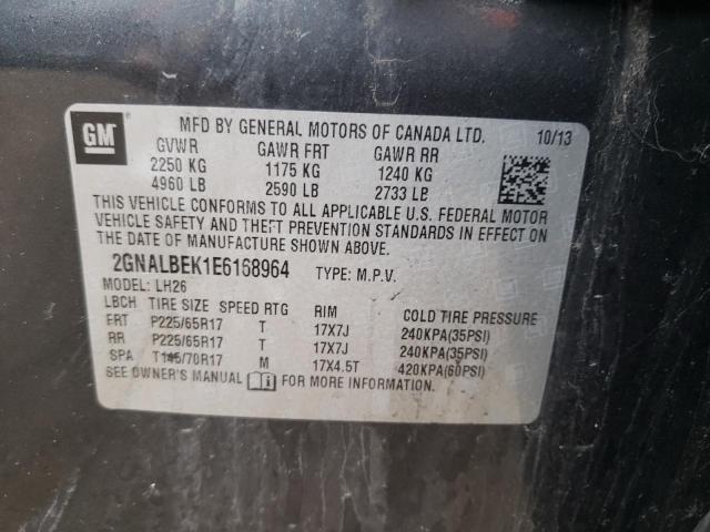 Photo 10 from auction – 2014 CHEVROLET EQUINOX LT with VIN 2GNALBEK1E6168964