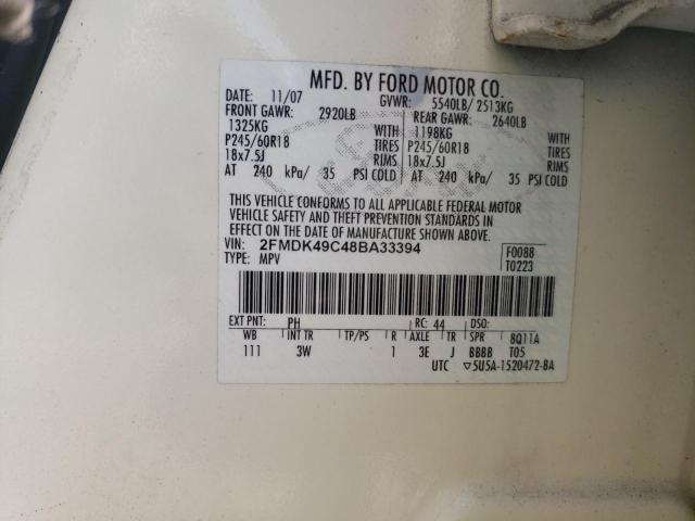 Photo 10 from auction – 2008 FORD EDGE LIMIT with VIN 2FMDK49C48BA33394