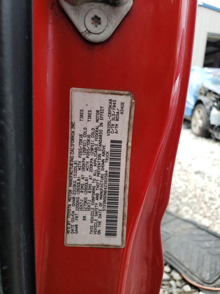 Photo 10 from auction – 2004 TOYOTA UK with VIN 5TESN92N64Z393564