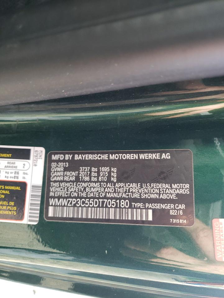 Photo 10 from auction – 2013 MINI COOPER S with VIN WMWZP3C55DT705180