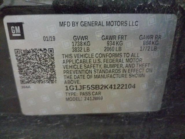 Photo 10 from auction – 2019 CHEVROLET SONIC PREM with VIN 1G1JF5SB2K4122104