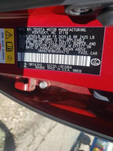 Photo 10 from auction – 2019 LEXUS ES 350 with VIN 58ABZ1B18KU044712