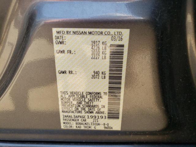Photo 10 from auction – 2016 NISSAN ALTIMA 2.5 with VIN 1N4AL3APXGC199193