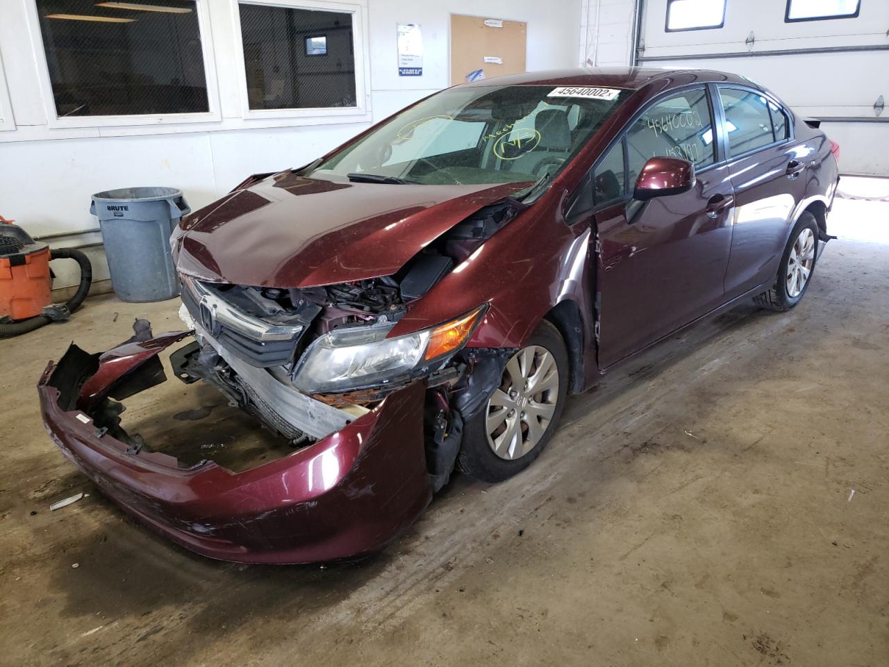 Photo 2 from auction – 2012 HONDA CIVIC LX with VIN 19XFB2F53CE002923