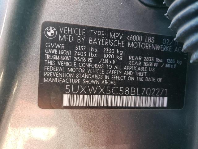 Photo 10 from auction – 2011 BMW X3 XDRIVE2 with VIN 5UXWX5C58BL702271