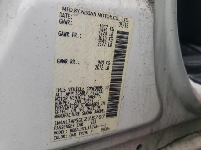 Photo 10 from auction – 2016 NISSAN ALTIMA 2.5 with VIN 1N4AL3AP5GC278707