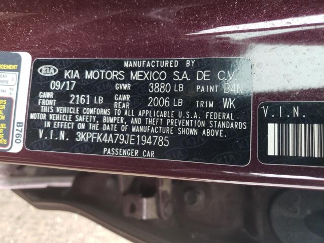 Photo 10 from auction – 2018 KIA FORTE LX with VIN 3KPFK4A79JE194785