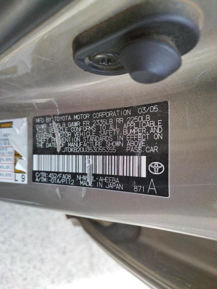 Photo 10 from auction – 2005 TOYOTA PRIUS with VIN JTDKB20U353055355