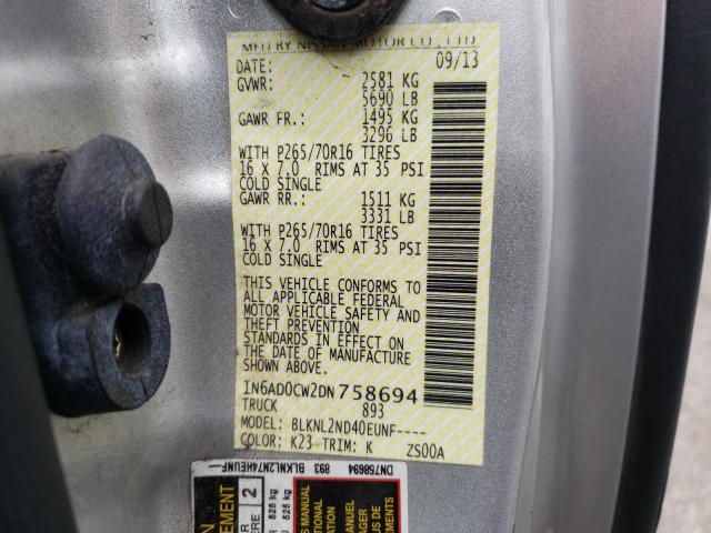 Photo 10 from auction – 2013 NISSAN FRONTIER S with VIN 1N6AD0CW2DN758694