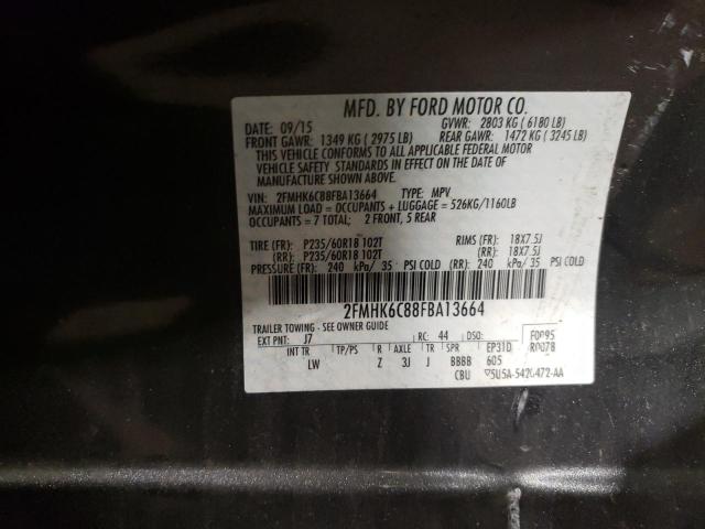 Photo 10 from auction – 2015 FORD FLEX SEL with VIN 2FMHK6C88FBA13664