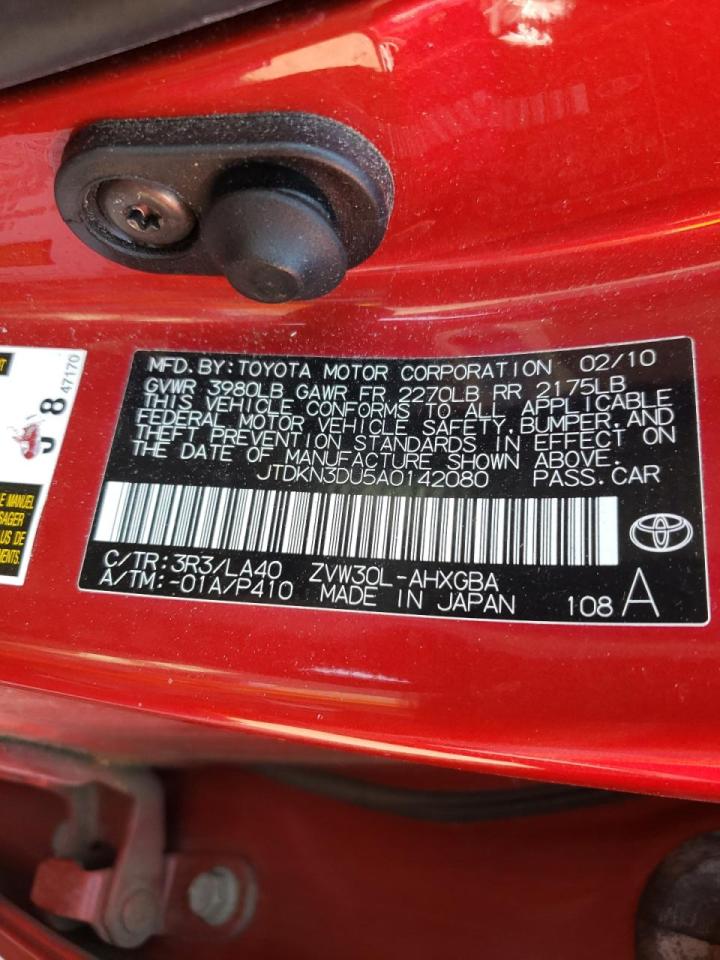 Photo 10 from auction – 2010 TOYOTA PRIUS with VIN JTDKN3DU5A0142080