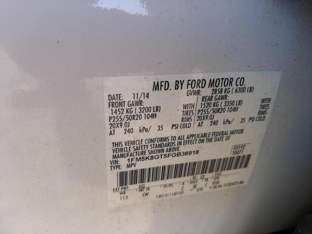 Photo 10 from auction – 2015 FORD EXPLORER S with VIN 1FM5K8GT5FGB38918