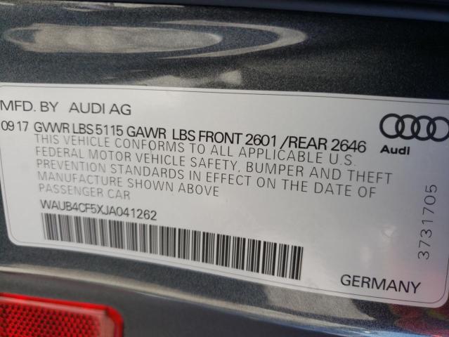 Photo 10 from auction – 2018 AUDI S5 PREMIUM with VIN WAUB4CF5XJA041262
