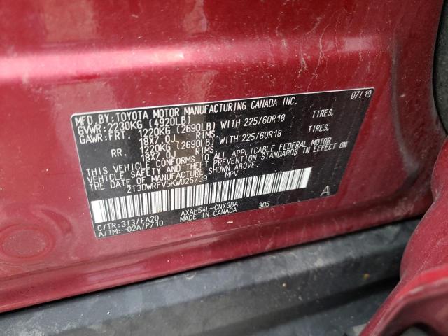 Photo 10 from auction – 2019 TOYOTA RAV4 LIMIT with VIN 2T3DWRFV5KW025739