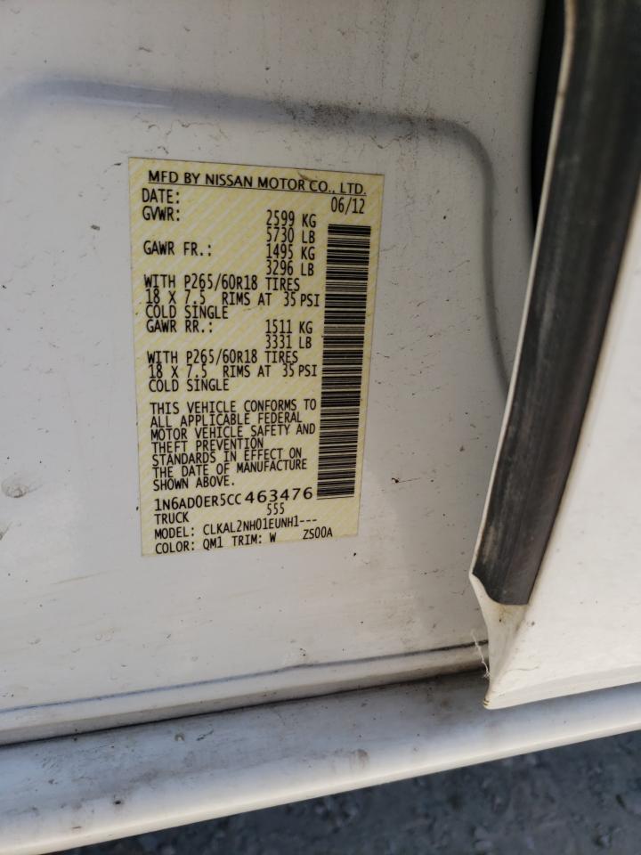 Photo 10 from auction – 2012 NISSAN FRONTIER S with VIN 1N6AD0ER5CC463476