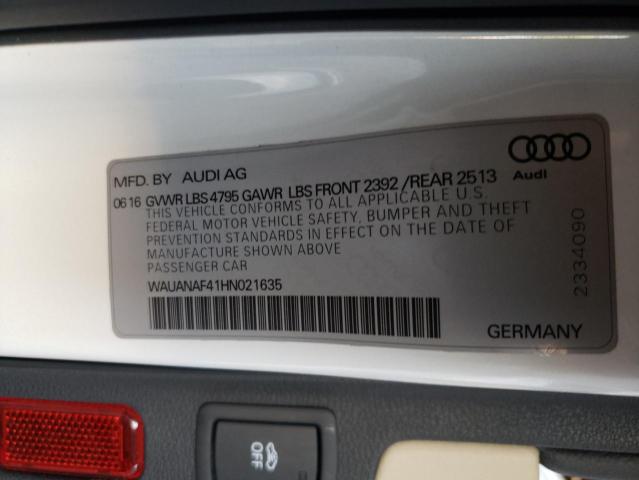Photo 10 from auction – 2017 AUDI A4 PREMIUM with VIN WAUANAF41HN021635