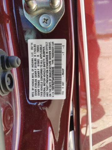 Photo 10 from auction – 2014 HONDA CIVIC LX with VIN 19XFB2F54EE055035
