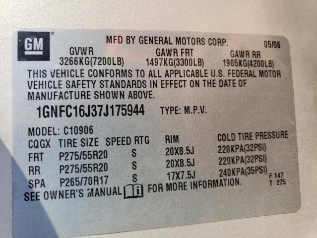 Photo 10 from auction – 2007 CHEVROLET SUBURBAN C with VIN 1GNFC16J37J175944