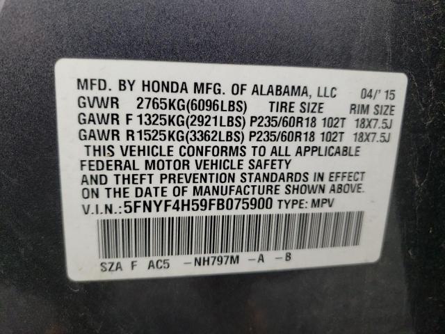 Zdjęcie 10 z aukcji – 2015 HONDA PILOT EXL z VIN 5FNYF4H59FB075900