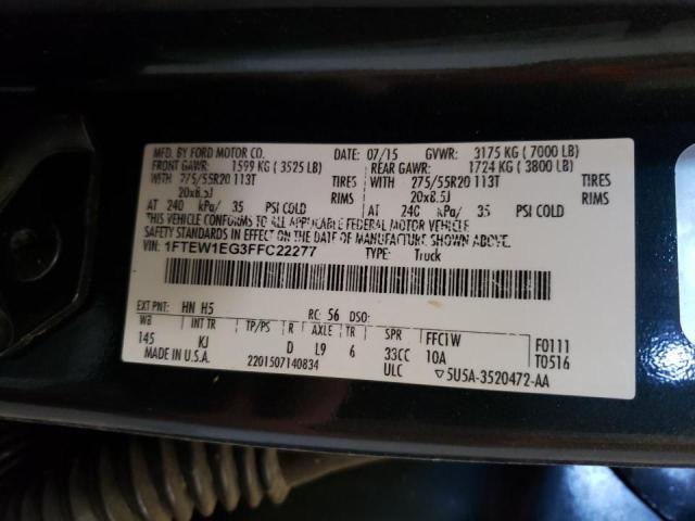 Photo 10 from auction – 2015 FORD F150 SUPER with VIN 1FTEW1EG3FFC22277