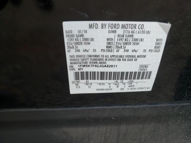 Photo 10 from auction – 2018 FORD EXPLORER L with VIN 1FM5K7F82JGA82811