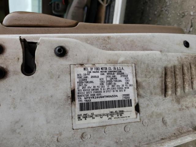 Photo 10 from auction – 1998 MAZDA B3000 CAB with VIN 4F4YR16U6WTM06534