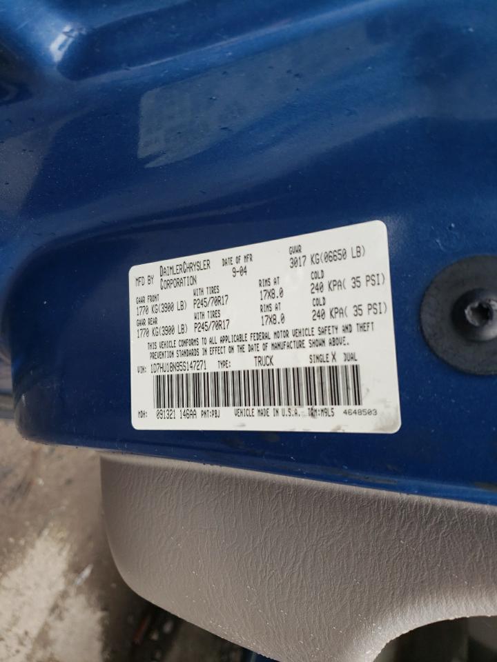 Photo 10 from auction – 2005 DODGE DR1500 with VIN 1D7HU18N95S147271