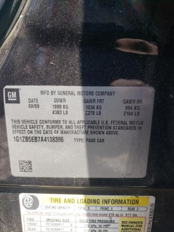 Photo 10 from auction – 2010 CHEVROLET MALIBU LS with VIN 1G1ZB5EB7A4138386