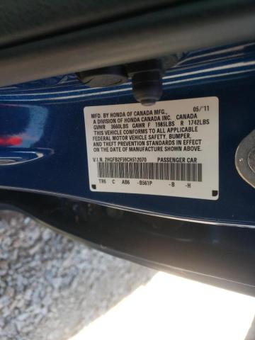 Photo 10 from auction – 2012 HONDA CIVIC LX with VIN 2HGFB2F59CH512070